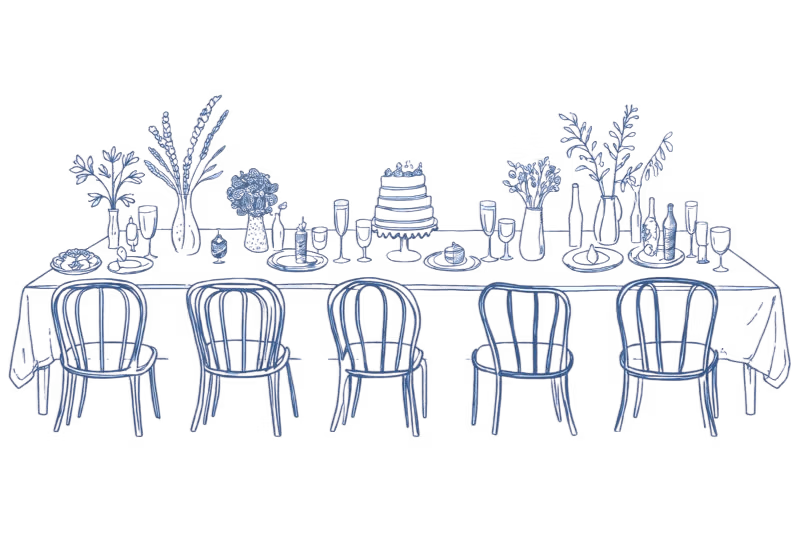 Illustration de table de mariage